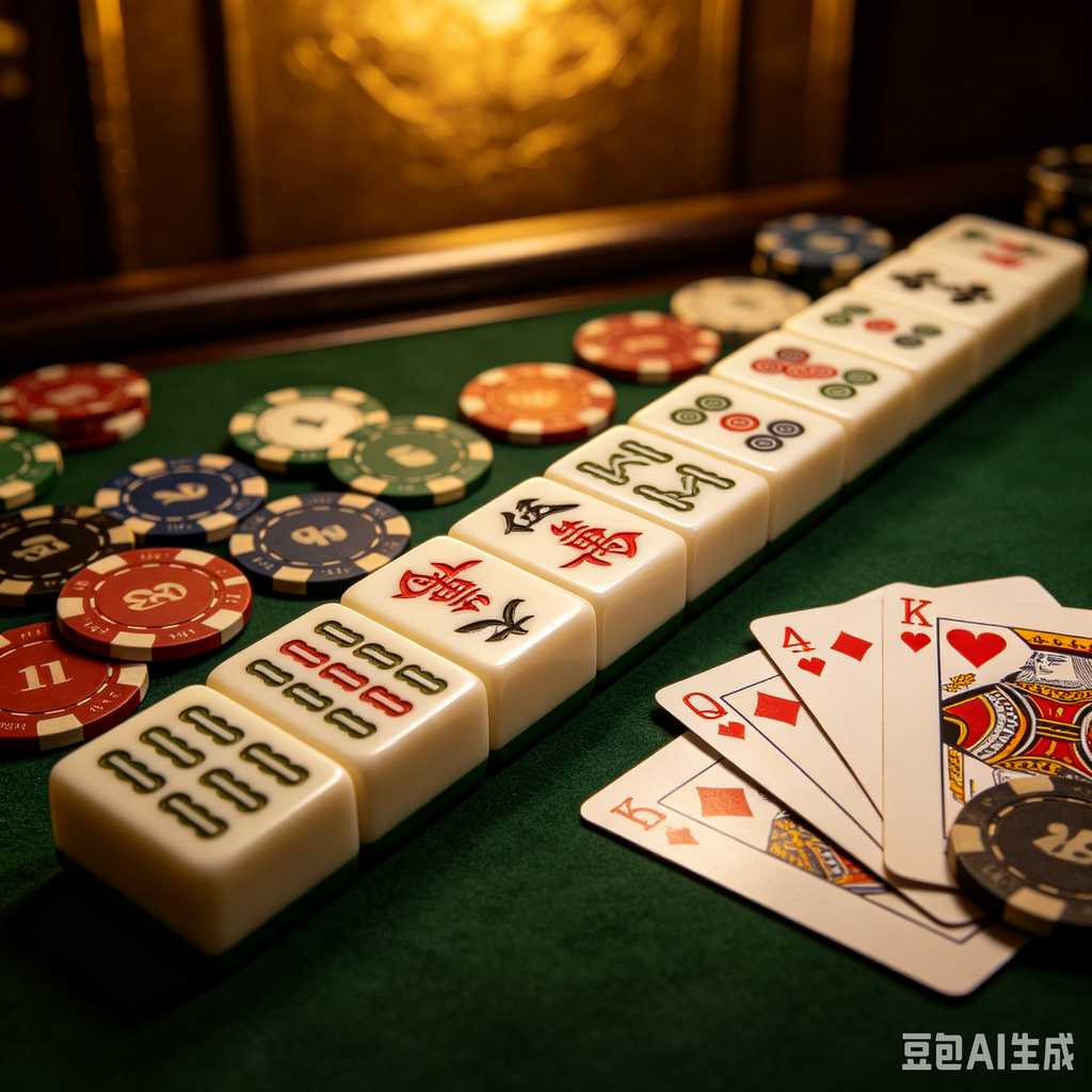 mahjong set with dice and chips